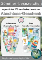 Vorschau - selbst erstellte Cliparts/Grafiken - Lesezeichen Sommerferien Motive & Sprüche - Deckblatt
