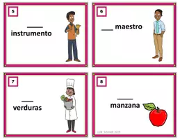 Vorschau - Bildkarten - Spanische Aufgabenkarten: El género: El / La / Los /Las - Seite 1