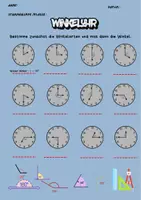 Vorschau - Arbeitsblätter - 🕒 Winkeluhr – Winkel messen mit der Uhr - Seite 1