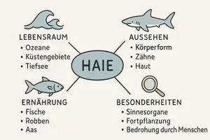 Vorschau - Arbeitsblätter - Arbeitsblätter zum Thema "Haie" + Lösung & MP3 + Mindmap + Infografik - Seite 2