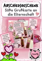 Vorschau - Anderer Materialtyp - Abschiedsgruß an die Elternschaft: Süßes Dankeschön / Merci - Deckblatt