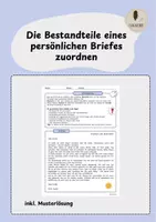 Vorschau - Arbeitsblätter - Bestandteile eines Briefes untersuchen (inkl. Musterlösung) - Deckblatt