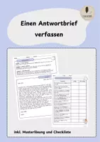 Vorschau - Arbeitsblätter - Einen Antwortbrief verfassen (inkl. Musterlösung) - Deckblatt