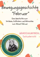 Vorschau - Text - Bewegungsgeschichte Februar - zum Vorlesen, Auflockern und Mitmachen - Deckblatt