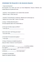 Vorschau - Arbeitsblätter - Der Konjunktiv in der deutschen Sprache - Deckblatt