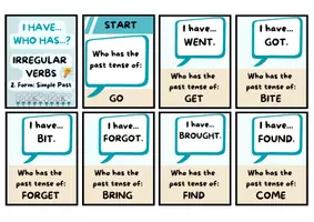 Vorschau - Arbeitsblätter - I have...Who has...? - Spiel zu IRREGULAR VERBS - ideal für den Englischunterricht als Einstieg, Wiederholung, Festigung, Vertretungsstunden! - Seite 2
