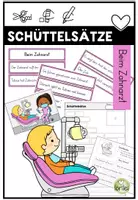Vorschau - Arbeitsblätter - Schüttelsätze - Beim Zahnarzt - Leseförderung & Satzverständnis - Kurzgeschichten - Deckblatt