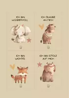 Vorschau - Bildkarten - 16 stärkende Affirmationen für Kinder I Boho - Seite 1