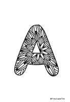 Vorschau - Mal- und Bastelvorlagen - Mandala Alphabet zum Ausmalen (Groß- & Kleinbuchstaben, Umlaute, Zahlen & Sonderzeichen) - Seite 1