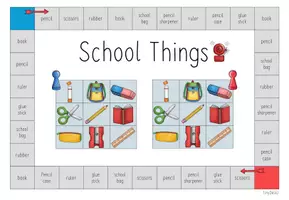 Vorschau - Spiele - Bingofeld - School Things (3./4. Klasse, Englisch) - Seite 1