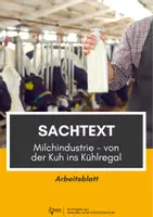 Vorschau - Arbeitsblätter - Sachtext Milchindustrie mit Aufgaben Klasse 5/6 - Deckblatt