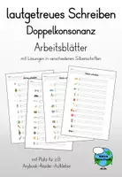 Vorschau - Arbeitsblätter - Arbeitsblätter - lautgetreues Schreiben mit Doppelkonsonanz - Deckblatt