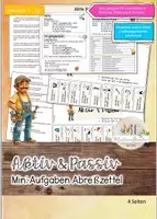 Vorschau - Arbeitsblätter - Aktiv + Passiv: Mini-Aufgaben Abreißzettel + Merkposter - Deckblatt