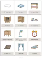 Vista previa - Manualidades / Dibujos para colorear - Bedroom / Dormitorio: Vocabulary Cards (Tarjetas de palabras) - página 2