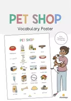 Vista previa - Tarjetas / Manipulativos - Pet Shop / Tienda de animales: Vocabulary Poster (Póster para la clase de inglés) - Portada