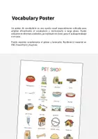 Vista previa - Tarjetas / Manipulativos - Pet Shop / Tienda de animales: Vocabulary Poster (Póster para la clase de inglés) - página 1