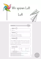 Vorschau - Arbeitsblätter - Luft - "Wir spüren Luft" Klasse 1 - 2 - Deckblatt