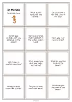 Vista previa - Tarjetas / Manipulativos - In the Sea / En el mar: Smalltalk Cards (Tarjetas de conversación) - página 2