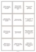 Vista previa - Tarjetas / Manipulativos - In the Sea / En el mar: Smalltalk Cards (Tarjetas de conversación) - página 3