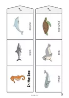 Vista previa - Manualidades / Dibujos para colorear - In the Sea / En el mar: Accordion Fold (Juego para la clase de inglés) - página 3