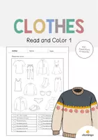 Vista previa - Manualidades / Dibujos para colorear - Clothes / Ropa: Read and Color 1 (Hoja de trabajo de inglés) - Portada