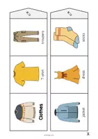 Vista previa - Manualidades / Dibujos para colorear - Clothes / Ropa: Accordion Fold (Juego para la clase de inglés) - página 3