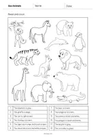 Vista previa - Hojas de trabajo - Zoo Animals / Animales del zoo: Read and Color 1 (Hoja de trabajo de inglés) - página 2