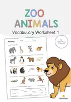 Vista previa - Hojas de trabajo - Zoo Animals / Animales del zoo: Vocabulary Worksheet 1 (Hoja de trabajo de inglés) - Portada