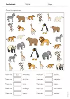 Vista previa - Hojas de trabajo - Zoo Animals / Animales del zoo: How many? – Worksheet (Hoja de trabajo de inglés) - página 3