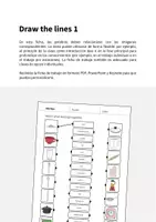 Vista previa - Hojas de trabajo - Kitchen / Cocina: Draw the lines 1 (Hoja de trabajo de inglés) - página 1