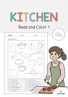 Vista previa - Hojas de trabajo - Kitchen / Cocina: Read and Color 1 (Hoja de trabajo de inglés) - Portada