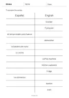 Vista previa - Evaluación - Kitchen / Cocina: Vocabulary Mini Test (Test para la clase de inglés) - página 3