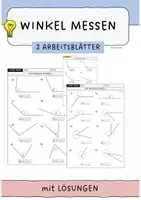 Vorschau - Arbeitsblätter - Winkel messen - mit Lösungen - Deckblatt