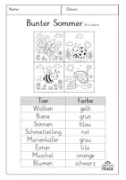 Vorschau - Arbeitsblätter - Lies und mal Sommer - Wort- und Satzebene - Seite 1