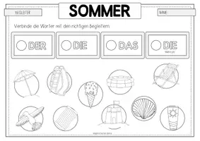Vorschau - Arbeitsblätter - SOMMER Artikelübung - Seite 3