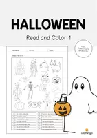 Vista previa - Manualidades / Dibujos para colorear - Halloween: Read and Color 1 (Hoja de trabajo de inglés) - Portada
