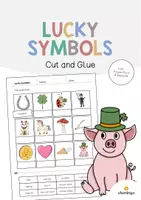 Vista previa - Hojas de trabajo - Lucky Symbols / Símbolos de la suerte: Cut and Glue (Hoja de trabajo de inglés) - Portada