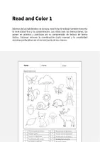 Vista previa - Hojas de trabajo - Forest / Bosque: Read and Color 1 (Hoja de trabajo de inglés) - página 1