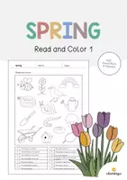 Vista previa - Hojas de trabajo - Spring / Primavera: Read and Color 1 (Hoja de trabajo de inglés) - Portada