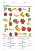 Vista previa - Hojas de trabajo - Fruits / Fruta: How many? – Worksheet (Hoja de trabajo de inglés) - página 3