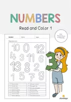 Vista previa - Hojas de trabajo - Numbers / Números: Read and Color 1 (Hoja de trabajo de inglés) - Portada
