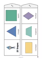 Vista previa - Manualidades / Dibujos para colorear - 2D Shapes / Figuras 2D: Accordion Fold (Juego para la clase de inglés) - página 3