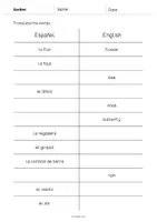 Vista previa - Evaluación - Garden / Jardín: Vocabulary Mini Test (Test para la clase de inglés) - página 2
