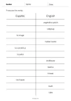 Vista previa - Evaluación - Garden / Jardín: Vocabulary Mini Test (Test para la clase de inglés) - página 3
