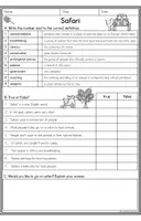 Vorschau - Arbeitsblätter - Safari - Reading Comprehension - Seite 2