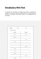Vista previa - Evaluación - Colours / Colores: Vocabulary Mini Test (Test para la clase de inglés) - página 1