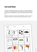 Vista previa - Hojas de trabajo - Football / Fútbol: Cut and Glue (Hoja de trabajo de inglés) - página 1