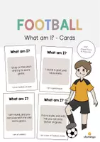 Vista previa - Tarjetas / Manipulativos - Football / Fútbol: What am I? - Cards (Juego de adivinanzas para la clase de inglés) - Portada