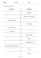 Vista previa - Evaluación - Party / Fiesta: Vocabulary Mini Test (Test para la clase de inglés) - página 3