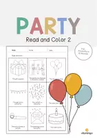 Vista previa - Manualidades / Dibujos para colorear - Party / Fiesta: Read and Color 2 (Hoja de trabajo de inglés) - Portada